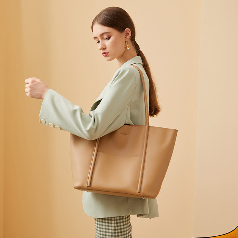 Women Stylish Casual Leather Shoulder Tote Bag-RAIIFY
