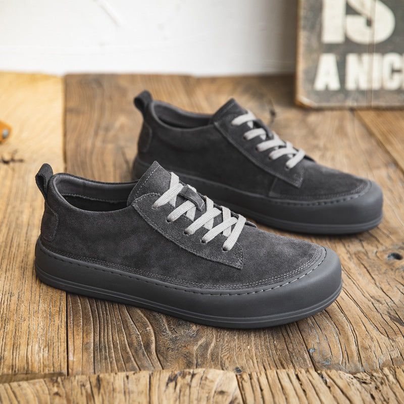 Men Retro Frosted Suede Flat Casual Shoes-RAIIFY