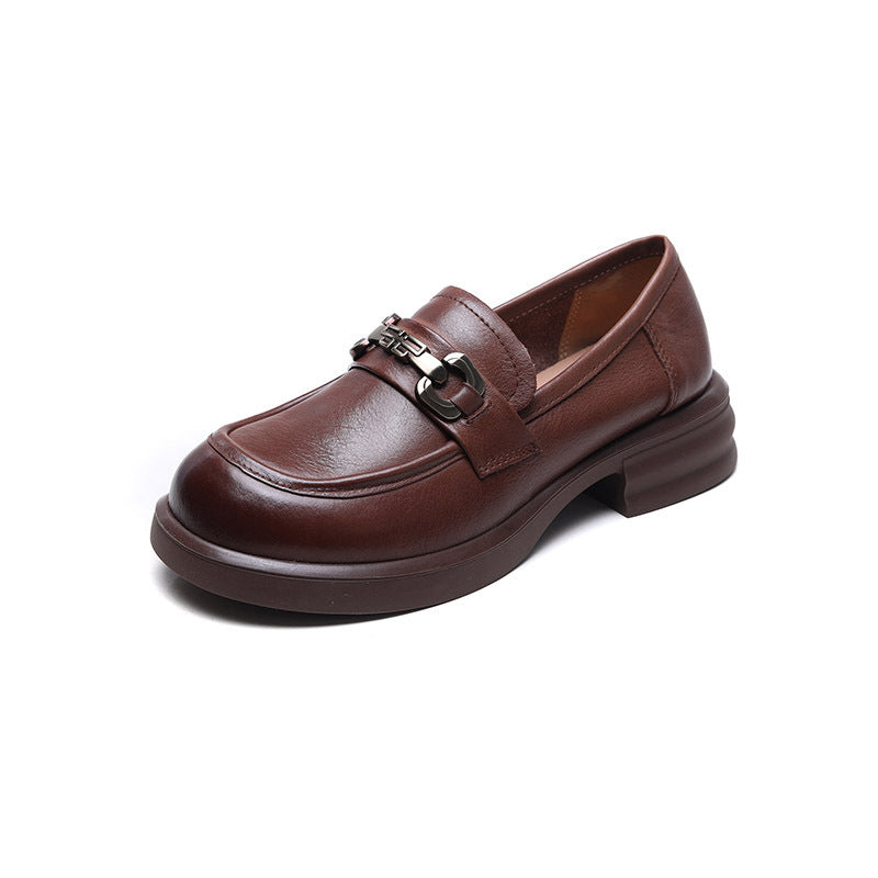 Women Retro Soft Leather Casual Loafers-RAIIFY