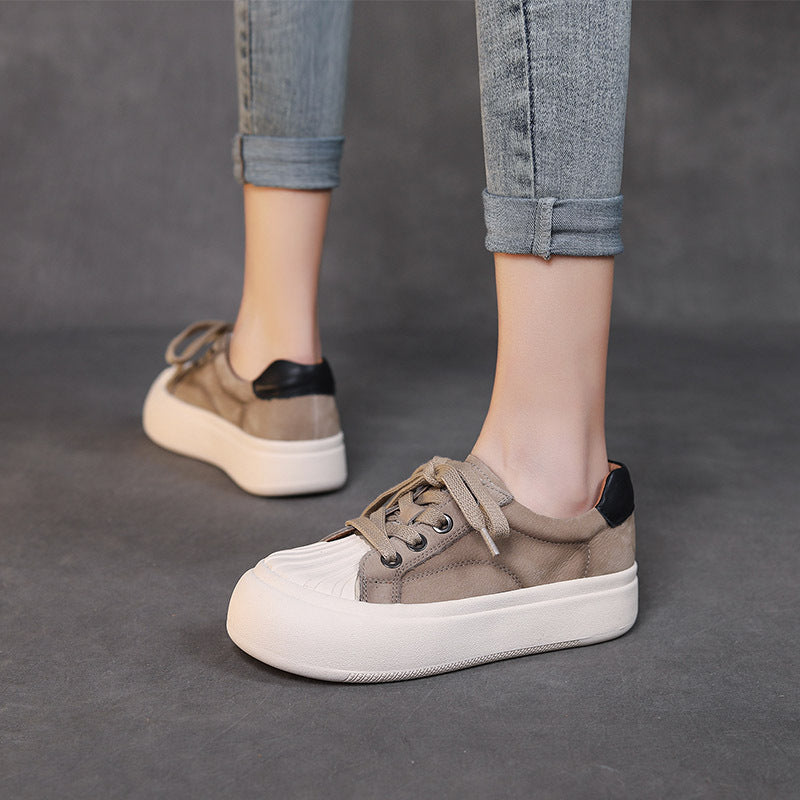 Women Minimalist Leather Fashion Casual Shoes-RAIIFY