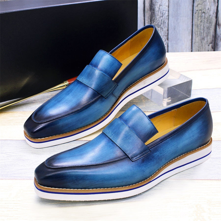 Men Casual Leather Flat Retro Loafers-RAIIFY