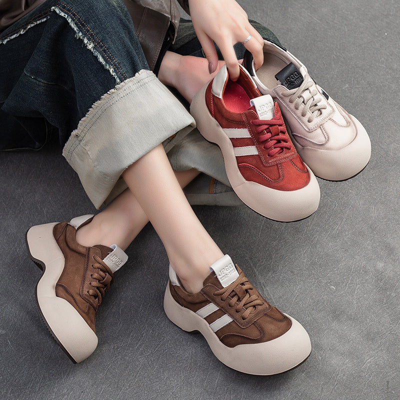 Women Minimalist Fashion Leather Sport Casual Shoes-RAIIFY