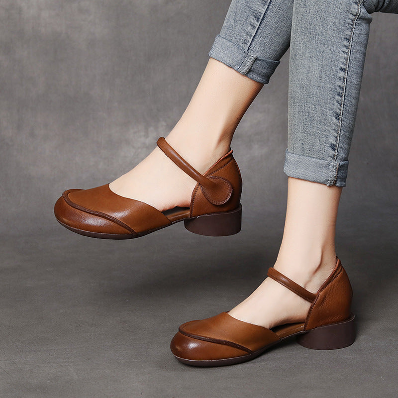 Women Summer Soft Leather Casual Sandals-RAIIFY