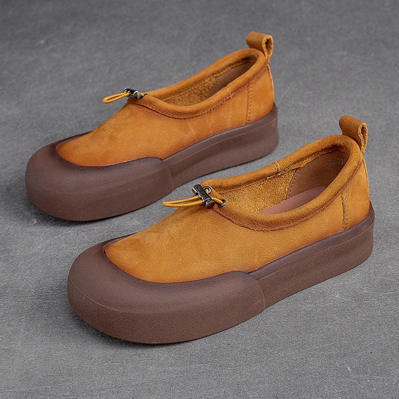 Women Minimalist Soft Leather Flat Casual Shoes-RAIIFY
