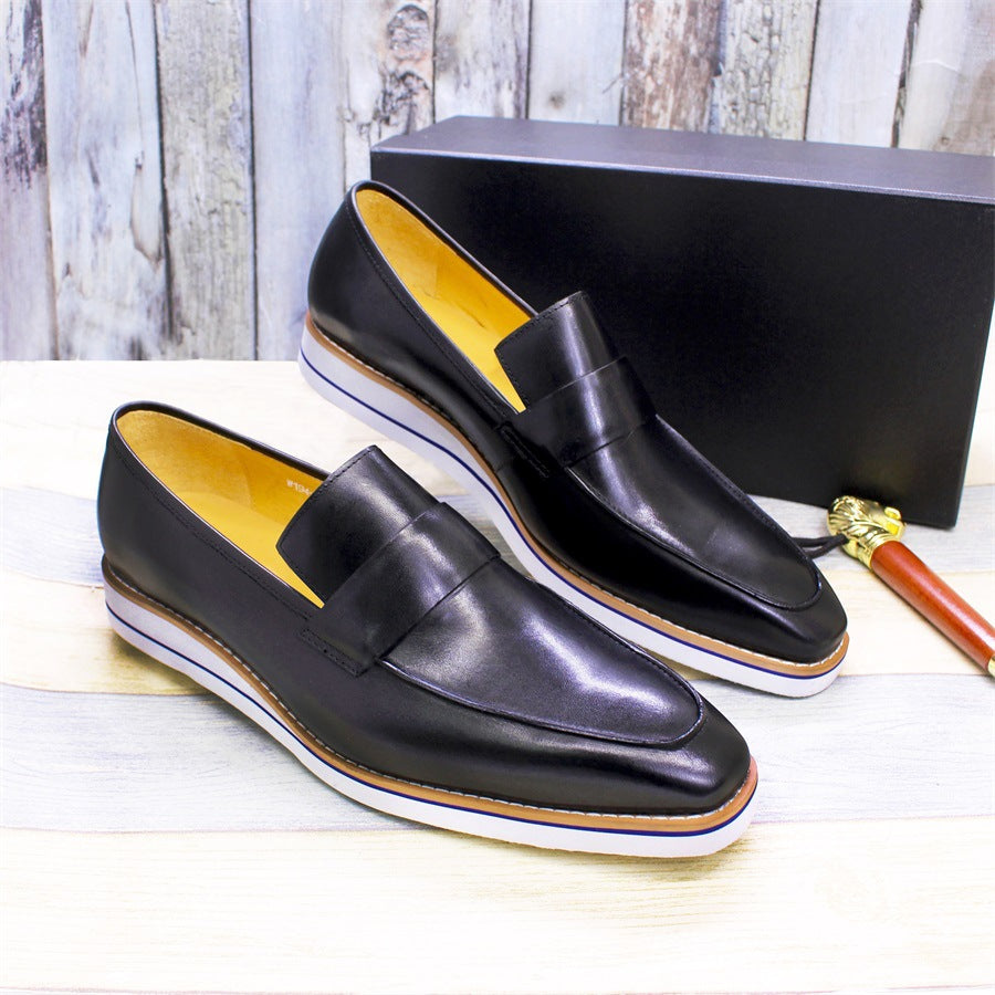 Men Casual Leather Flat Retro Loafers-RAIIFY