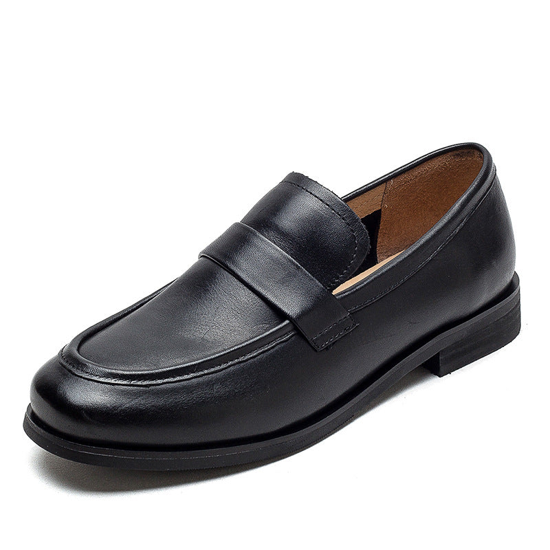 Women Classic Leather Solid Casual Loafers-RAIIFY