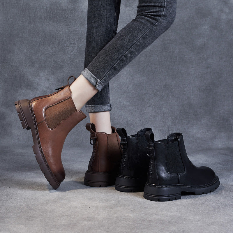 Women Minimalist Sheepskin Casual Ankle Boots-RAIIFY