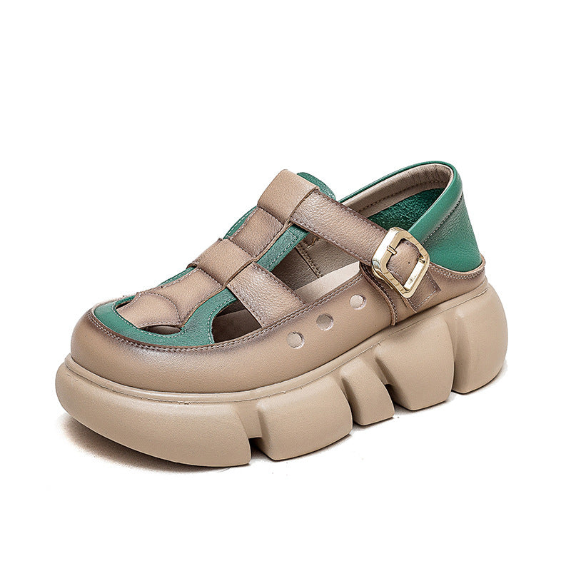 Women Summer Plaited Leather Casual Sandals-RAIIFY