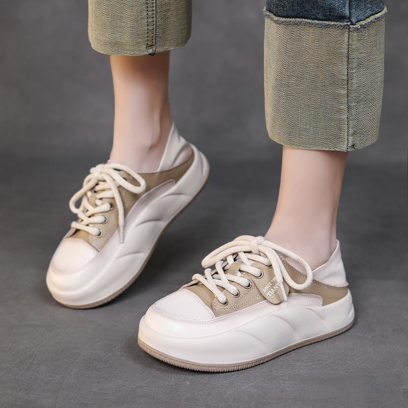 Women Fashion Soft Leather Casual Shoes-RAIIFY