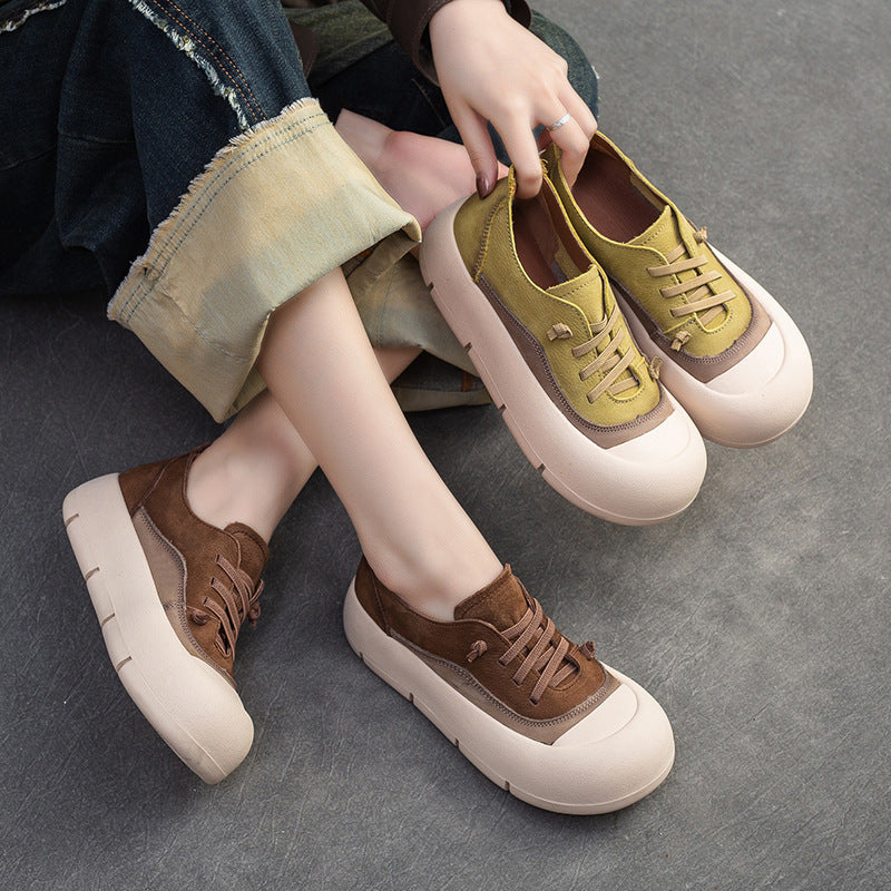 Women Fashion Leather Minimalist Flat Casual Shoes-RAIIFY