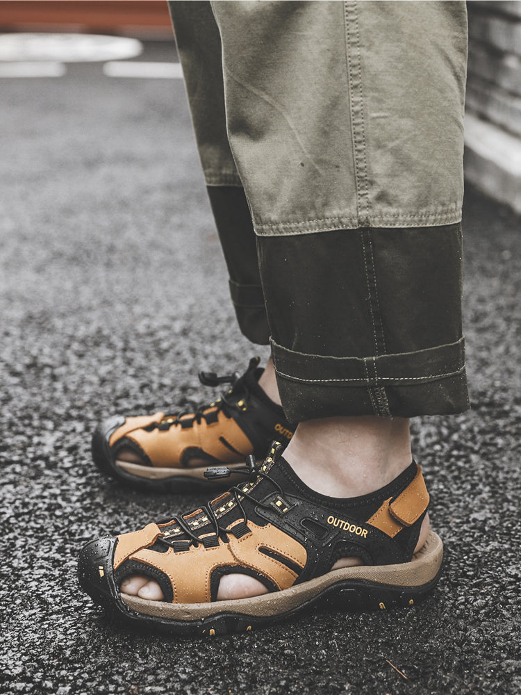 Men Summer Fashion Outdoor Leather Sandals-RAIIFY
