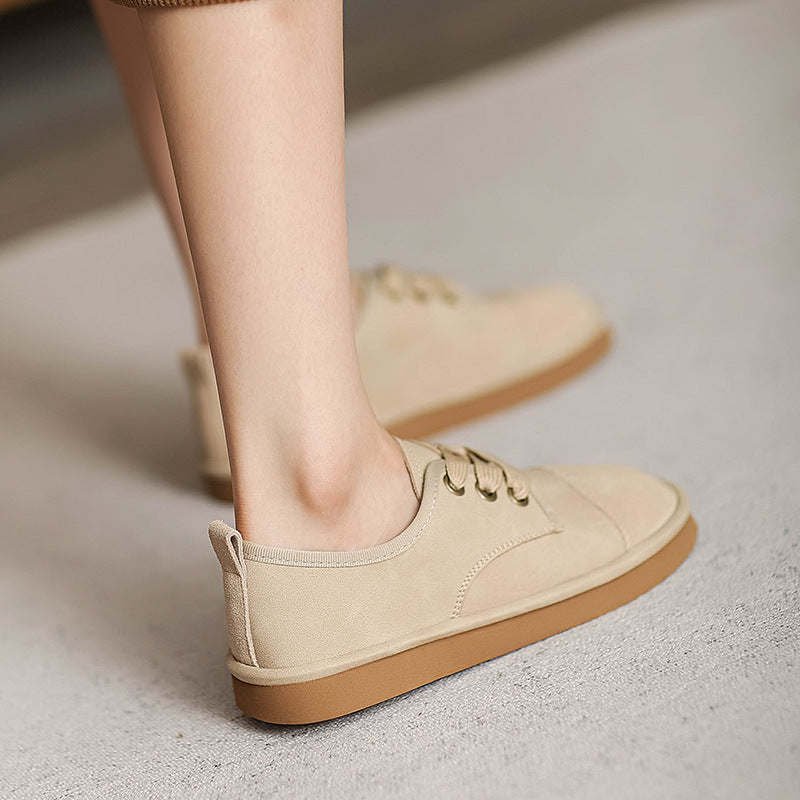 Women Minimalist Leather Soft Flat Casual Shoes-RAIIFY