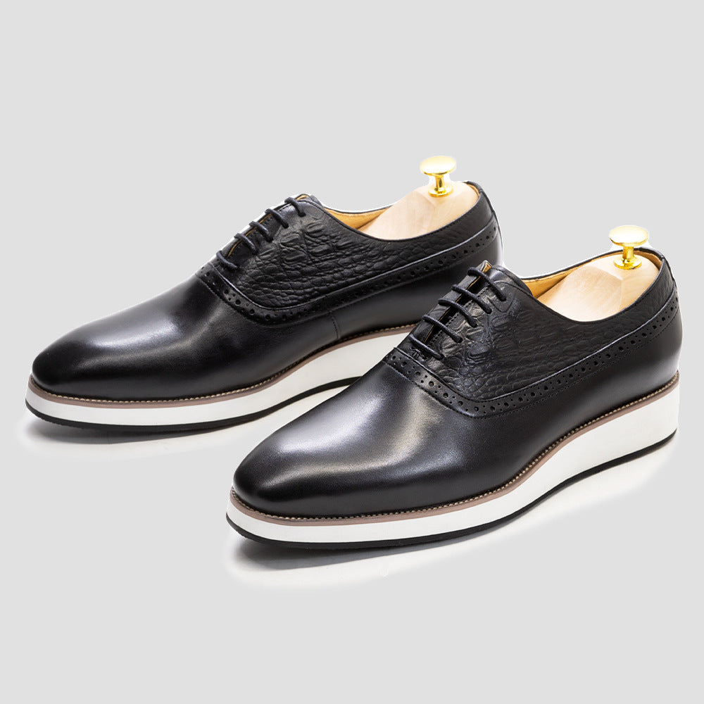Men Casual Thick Sole Leather Oxford Shoes-RAIIFY