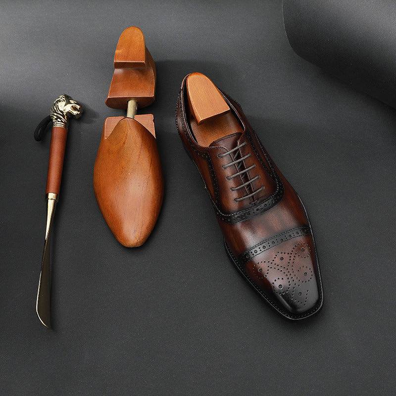 Men Handmade Classic Cowhide Oxford Shoes-RAIIFY
