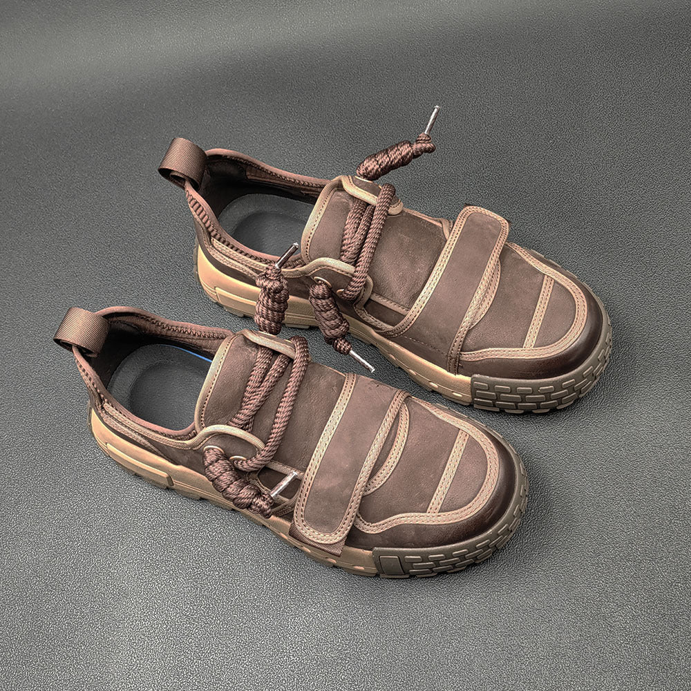 Men Retro Minimalist Leather Casual Shoes-RAIIFY