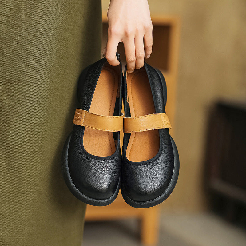 Women Casual Retro Soft Leather Flats-RAIIFY