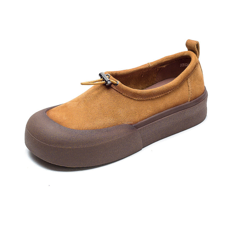 Women Minimalist Soft Leather Flat Casual Shoes-RAIIFY