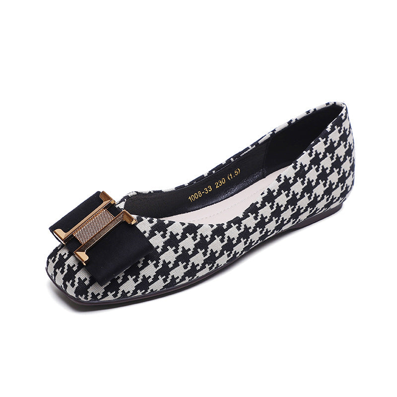 Women Minimalist Soft Comfort Plaid Casual Flats-RAIIFY