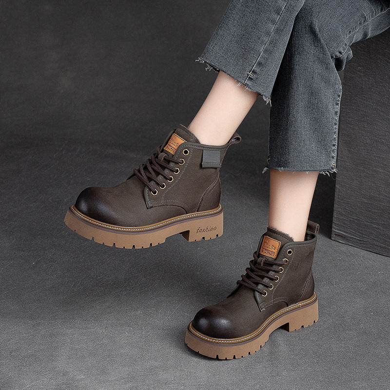 Women Classic Leather Casual Fashion Boots-RAIIFY