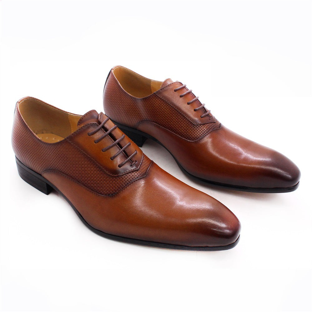 Men Retro Leather Casual Dress Oxford Shoes-RAIIFY