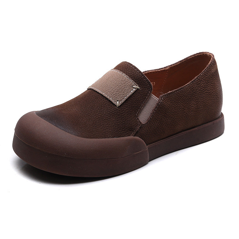 Women Retro Minimalist Leather Casual Shoes-RAIIFY