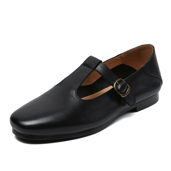 Genuine Leather Women's Soft Sole Comfortable Flat Casual Shoes