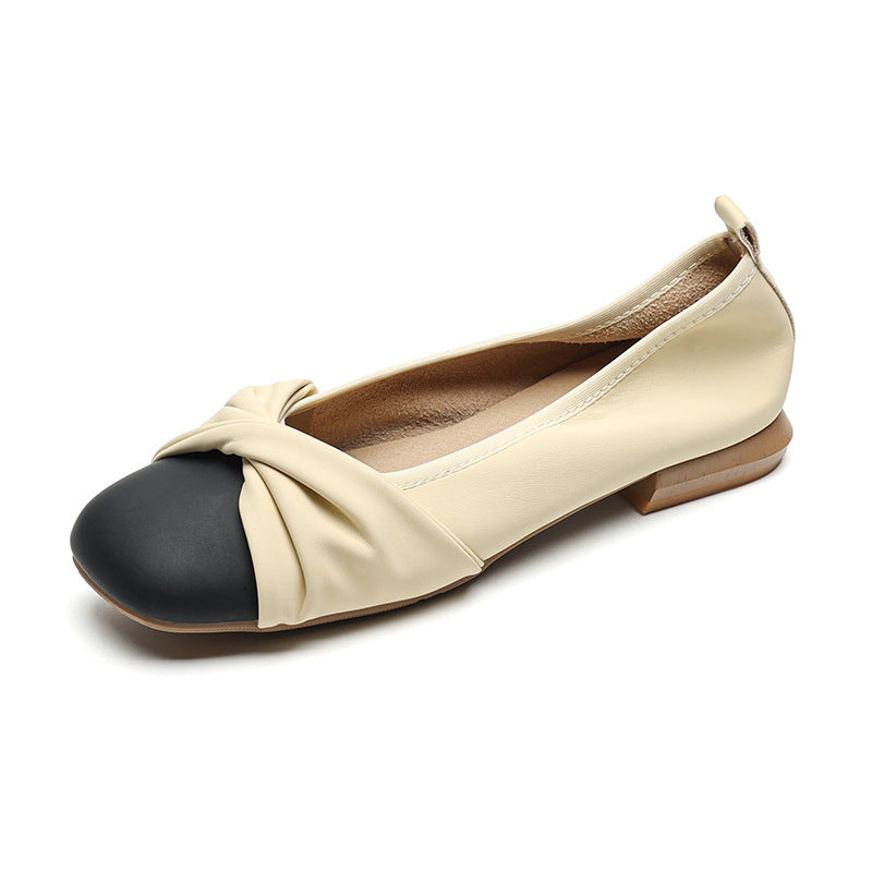 Women Retro Casual Leather Soft Flats-RAIIFY