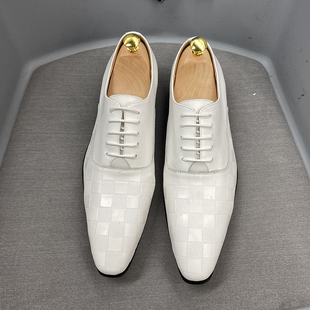 Men Classic Figured Cowhide Handmade Oxford Shoes-RAIIFY
