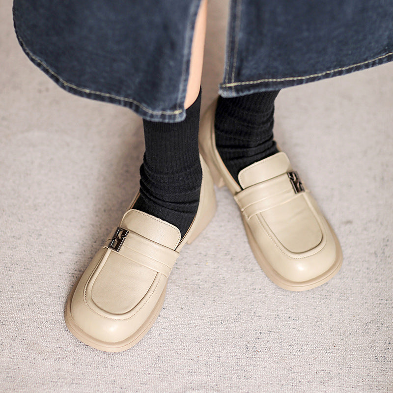 Women Minimalist Casual Leather Stylish JK Loafers-RAIIFY