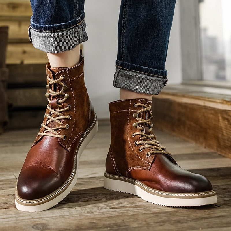 Men Retro Casual Leather Handmade Boots-RAIIFY