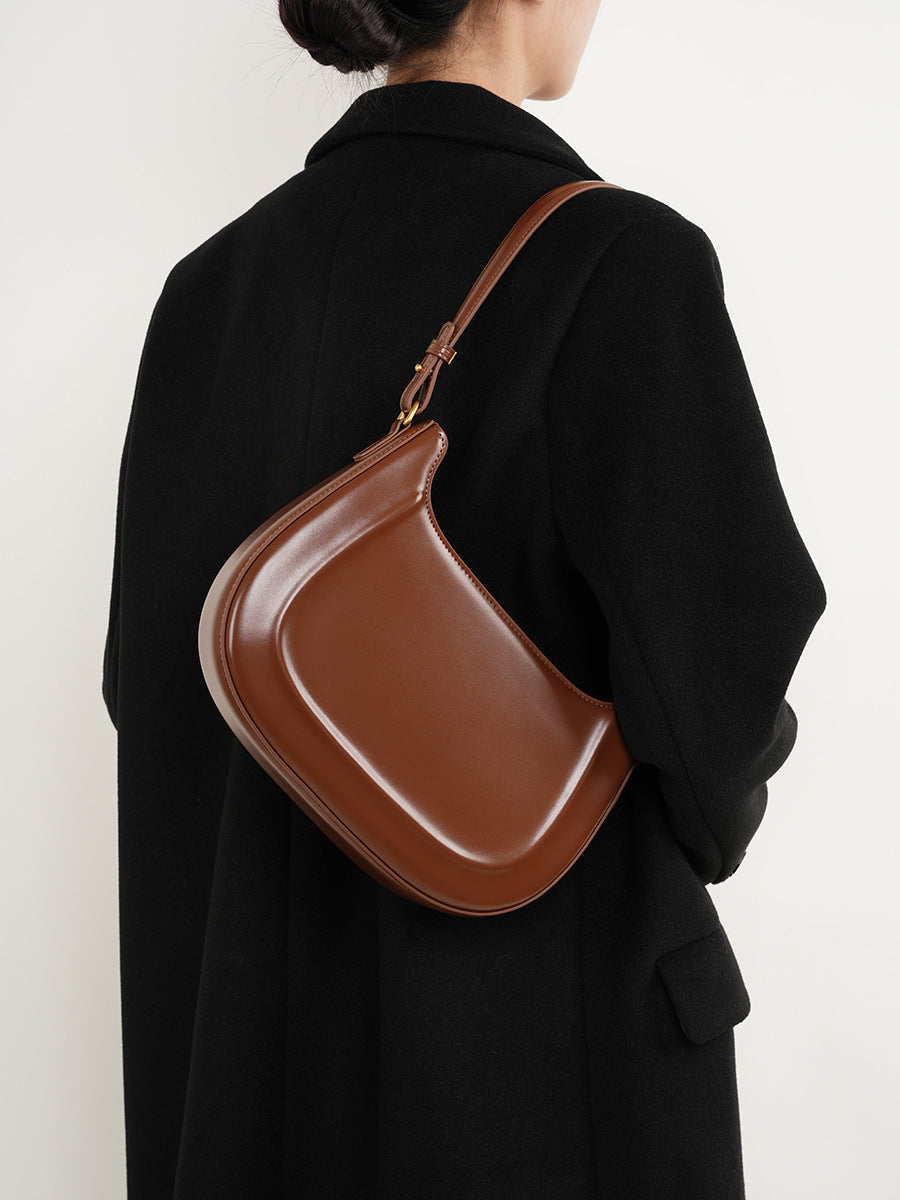 Women Retro Minimalist Leather Shoulder Bag-RAIIFY