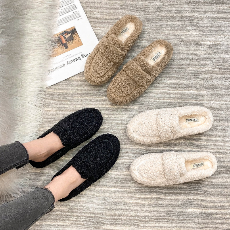 Women Minimalist Casual Winter Fur Slippers-RAIIFY