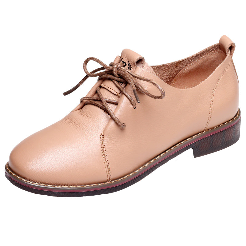 Women Retro Leather Soft Casual Shoes-RAIIFY