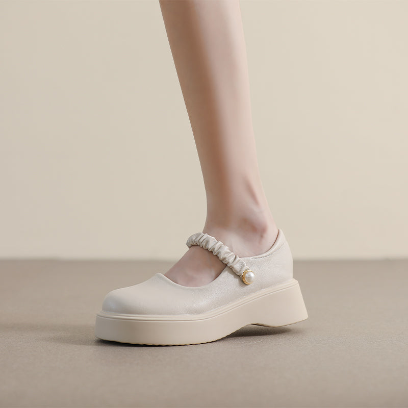 Women Minimalist Soft Leather Mary Jane Shoes-RAIIFY