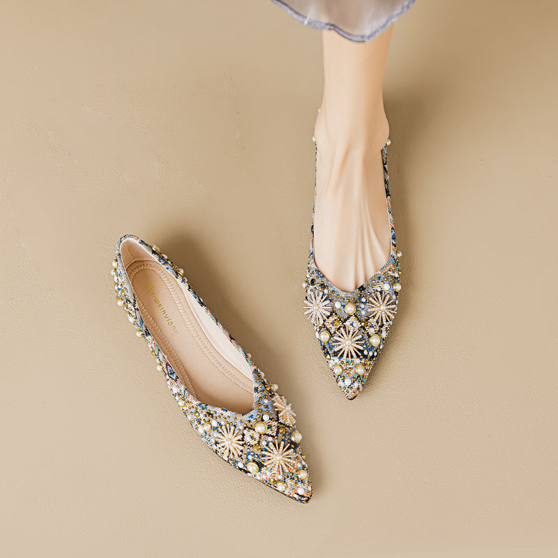 Women Fashion Crystal Casual Flats Shoes-RAIIFY