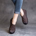 Vintage Black Cowhide Leather Flat Feet Shoes Platform Platform Flat Shoes