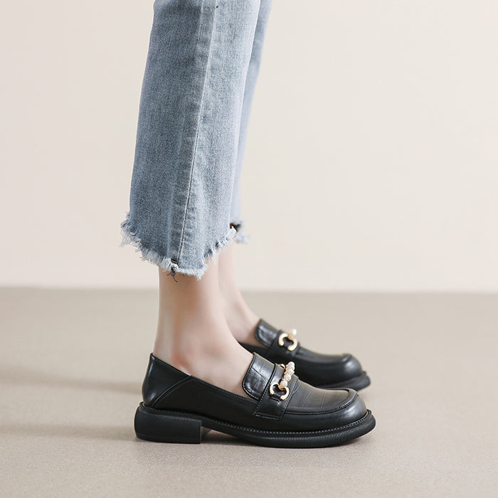 flat leather loafers womens