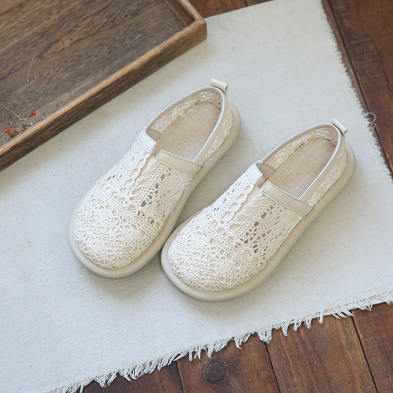 Women Summer Hollow Cotton Linen Casual Shoes-RAIIFY
