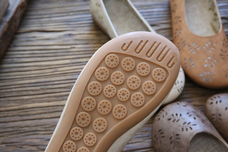 Women Summer Hollow Breathable Flats Casual Shoes-RAIIFY