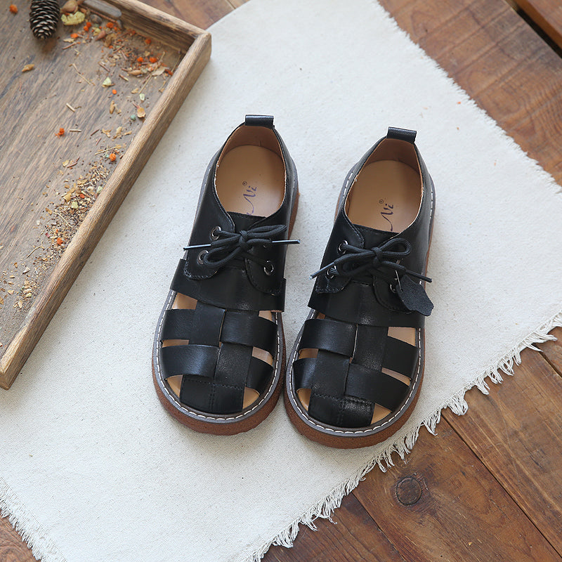 Women Summer Retro Plaited Leather Casual Sandals-RAIIFY