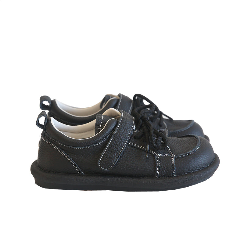 Women Soft Cowhide Retro Velcro Casual Shoes-RAIIFY
